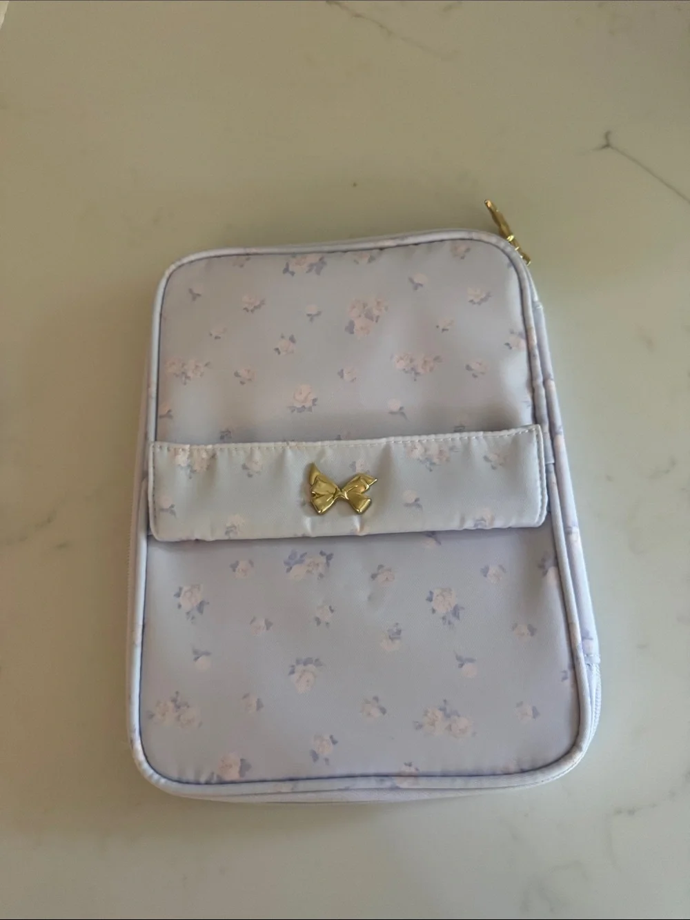 LoveShackFancy Lavender Floral Cosmetic Pouch
